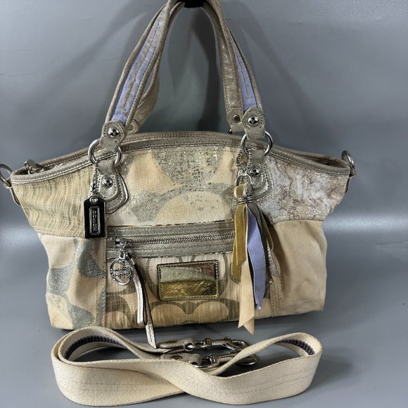 COACH POPPY #16732 METALLIC PATCHWORK Limited Edition Rare Handbag Purse - Picture 1 of 14